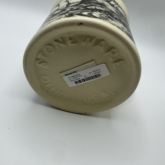 CC Filson Ohio Stoneware Mug NIB Bears Fly Fishing Scene - Picture 5 of 5